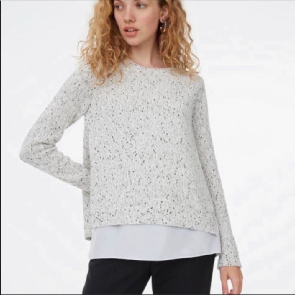 Club Monaco black / white sweater with silk liner